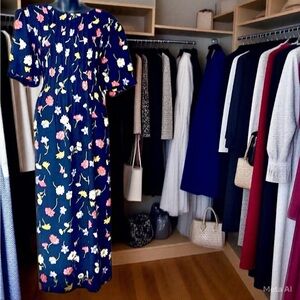 Positive Attitude Women’s Navy Blue Floral Dress